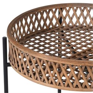 Eclectic Rattan Tray Side Table